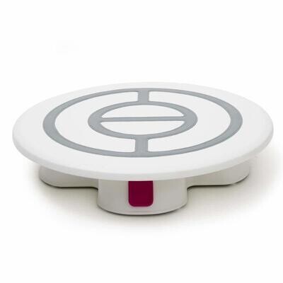 Decora Piatto Girotorta con Base e Blocco in  Plastica Bianca Diametro 32 cm