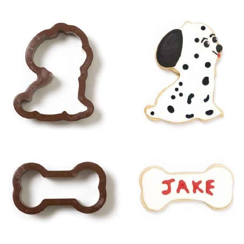 Decora Set 2 Cutters Tagliapasta in Plastica Animali Cagnolino e Osso Decora