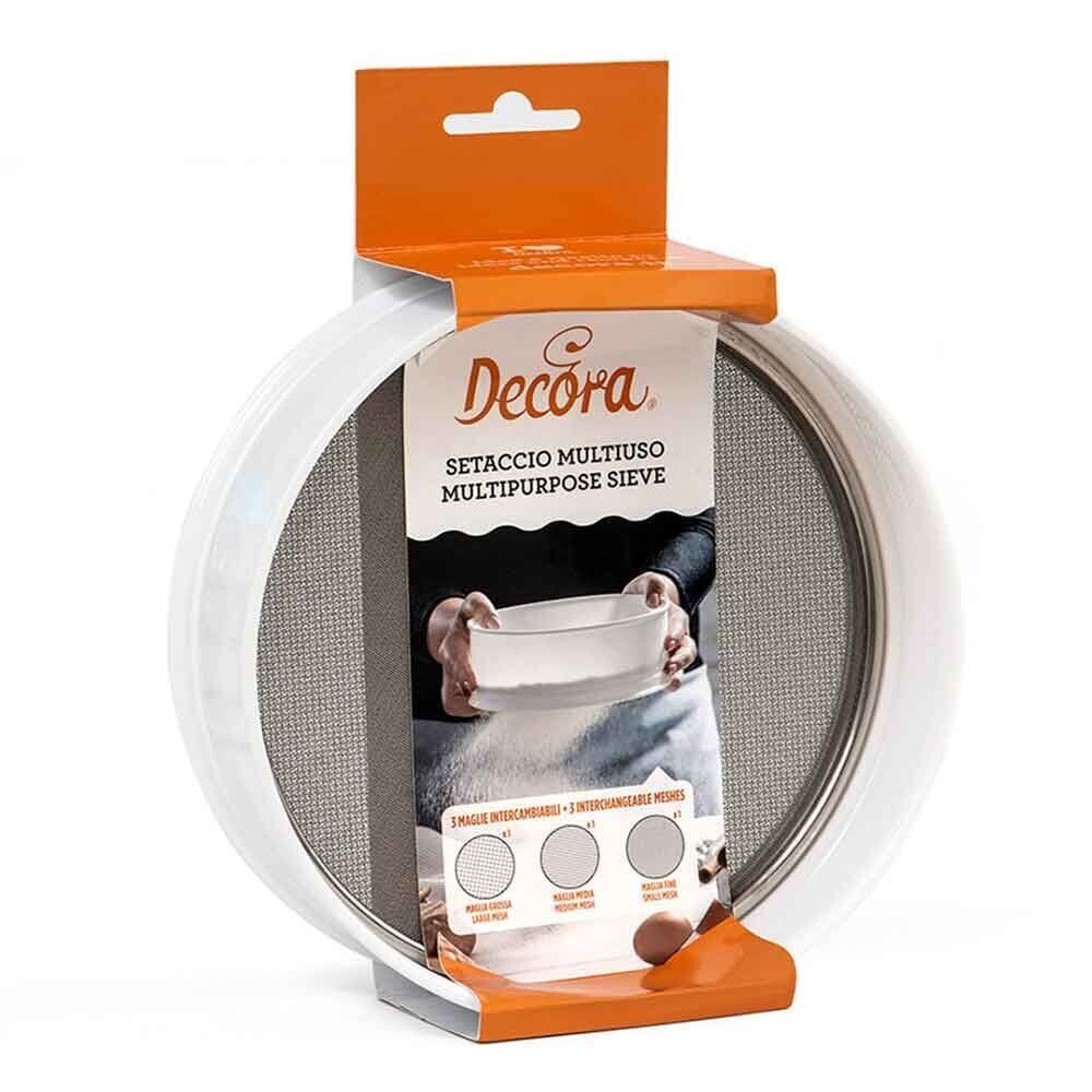 Decora Setaccio Rotondo 3 Reti in Acciaio Intercambiabile Diametro Ø 20 X h 7 cm