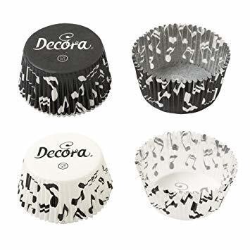 Decora 75 Pirottini per Muffin in Carta Note Musicali  ø 5 cm