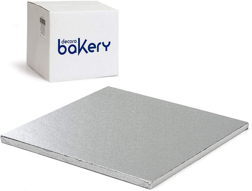 Decora Sottotorta Rigido Quadrato Argento linea Bakery 55 x 55 x h 1,2 cm