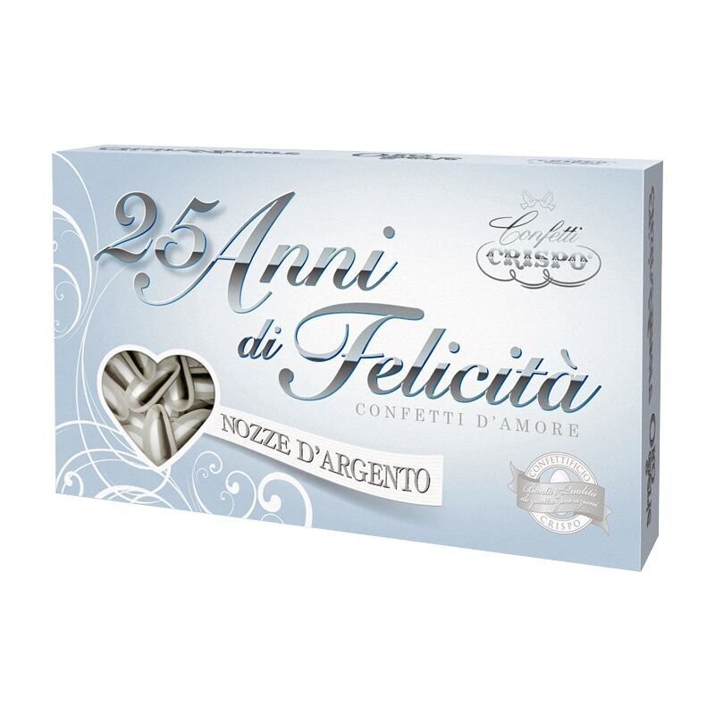 Crispo Confetti Mandorla 25 anni Nozze D&#39;argento Senza Glutine (Gluten Free) 500 gr