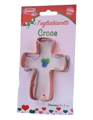 Graziano Tagliabiscotti in Metallo Prima Comunione a Forma Croce Dimensioni 9 x 7 cm