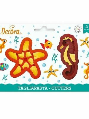 Decora Tagliapasta Stella e Cavalluccio Marino in Plastica Set 2 Pz