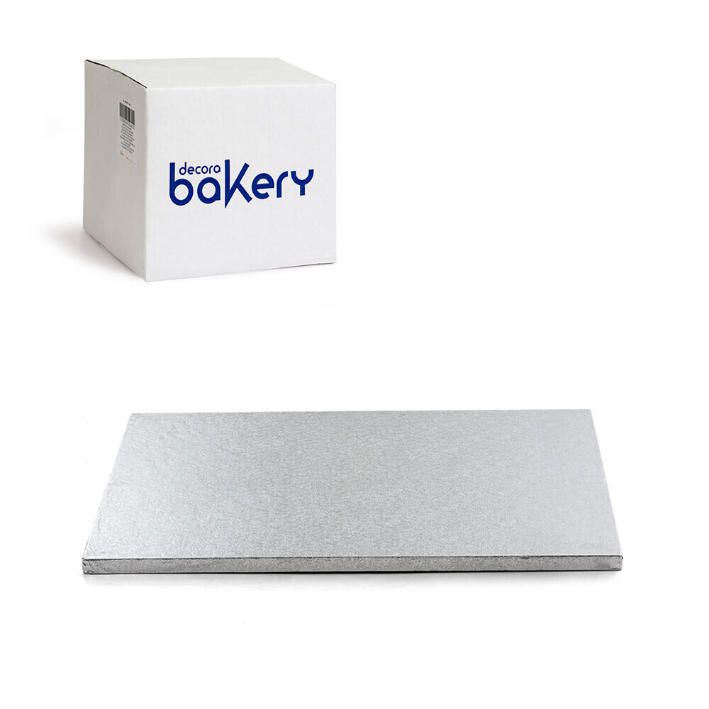 Decora Sottotorta Rigido Rettangolare Argento linea Bakery cm 35 x 45 x 1,2 h