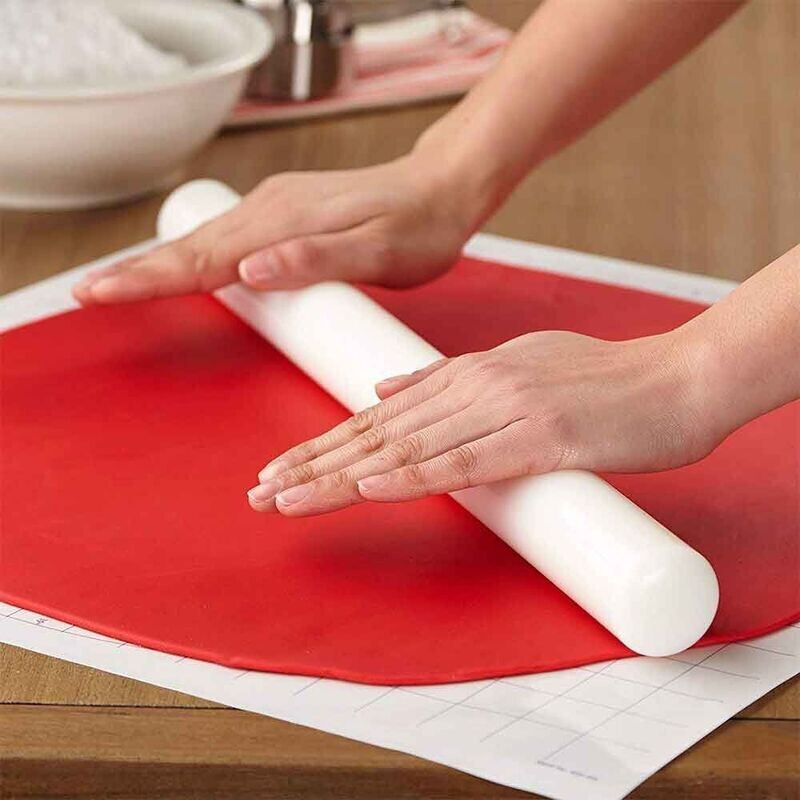 Decora Mattarello Liscio Antiaderente in Plastica Bianca Diametro 2,5 cm Lunghezza 25 cm