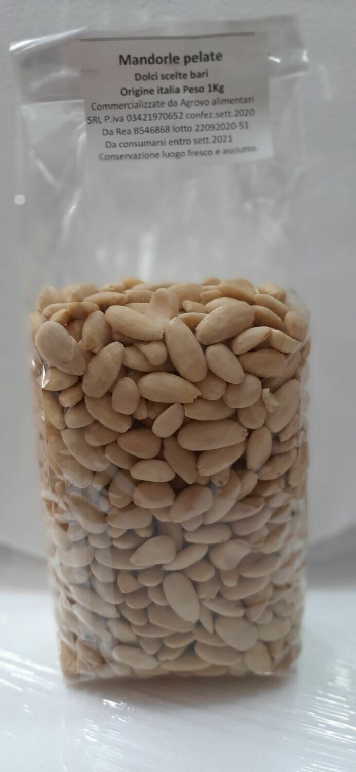 Mandorle Pelate Italiane 1 Kg Raccolto 2024