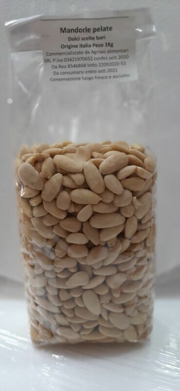 Mandorle Pelate Italiane 1 Kg Raccolto 2024