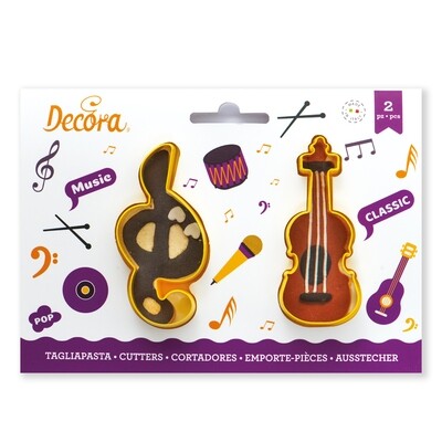 Decora Tagliapasta in Plastica Chiave di Sol e Violino Set 2 Pz