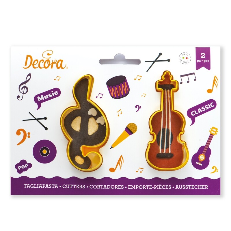 Decora Tagliapasta in Plastica Chiave di Sol e Violino Set 2 Pz