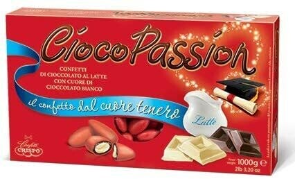 Crispo Confetti Ciocopassion Rosso al Cioccolato Bianco Senza Glutine (Gluten Free) 1 kg