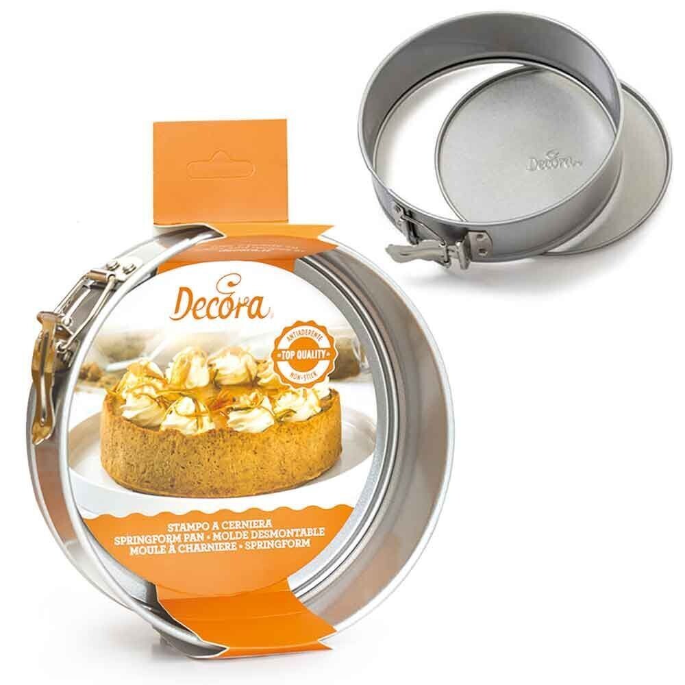 Decora Stampo Rotondo a Cerniera in Acciaio Antiaderente  Diametro 28 cm x 7 h