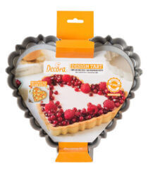 Decora Stampo a Cuore per Crostata Fondo Mobile Antiaderente Design Tart Dimensioni 25 x 25 x h 3 cm