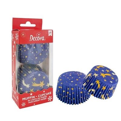 Decora 36 Pirottini Stars per Cupcake con Stella cadente Ø5 x h 3,2 cm