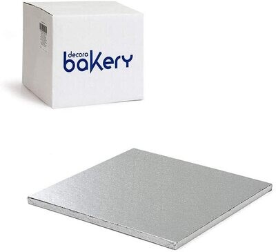 Decora Sottotorta Rigido Quadrato Argento linea Bakery 30 x 30 x h 1,2 cm