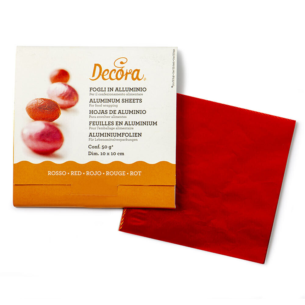 Decora Fogli in Alluminio  per Incartare Cioccolatini  150 pezzi Dimensioni 10 x 10 cm