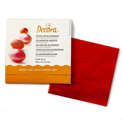Decora Fogli in Alluminio  per Incartare Cioccolatini  150 pezzi Dimensioni 10 x 10 cm