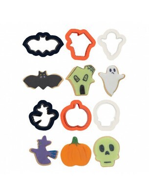 Decora Tagliapasta Mini Halloween Set 6 Pz Teschio Strega Fantasma Zucca Casetta Pipistrello