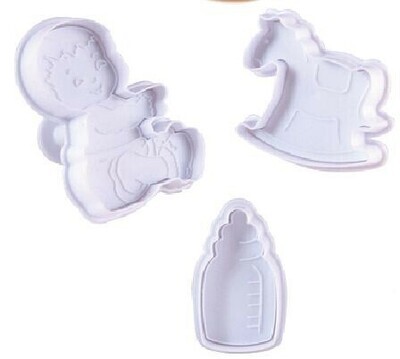 Graziano Tagliapasta ad Espulsione Infanzia Biberon Neonato e Cavallo a dondolo 3 Pezzi Dimensioni 5 x 3 - 5 x 4 - 7 x 4,5 cm