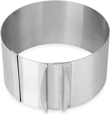 Graziano Anello Torta Rotonda in Acciaio Inox Regolabile Diametro 16-30 cm