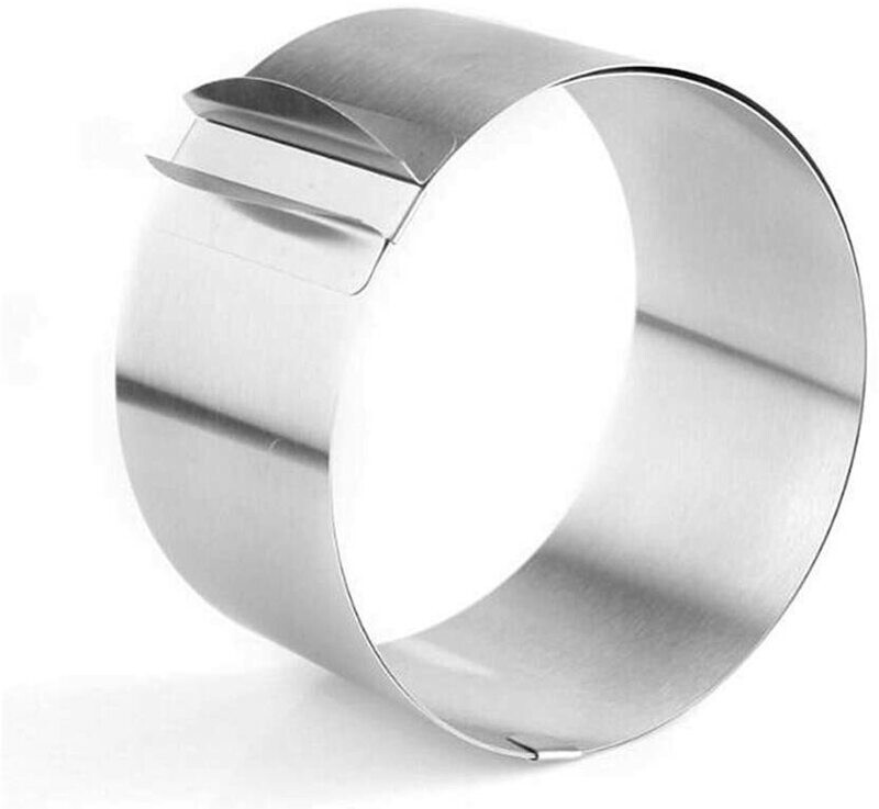 Graziano Anello Torta Rotonda in Acciaio Inox Regolabile Diametro 16-30 cm