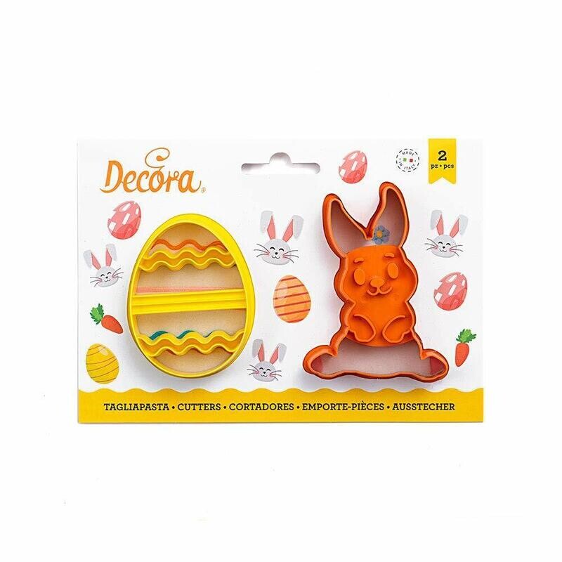 Decora Tagliapasta Coniglio e Uovo Decorato in Plastica Set 2 Pz