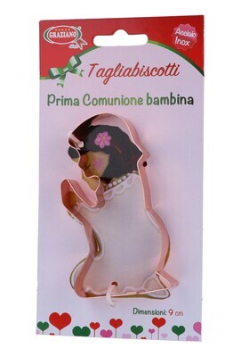 Graziano Tagliabiscotti in Metallo Prima Comunione Bambina Dimensioni  9 cm