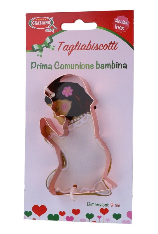 Graziano Tagliabiscotti in Metallo Prima Comunione Bambina Dimensioni  9 cm