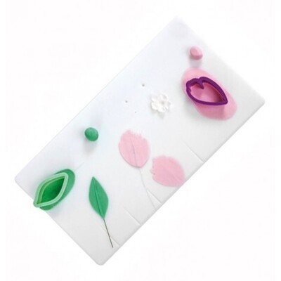 Decora Piano di Lavoro per Fiori di Gomma in Polipropilene Bianco Dimensioni  40 x 18 cm