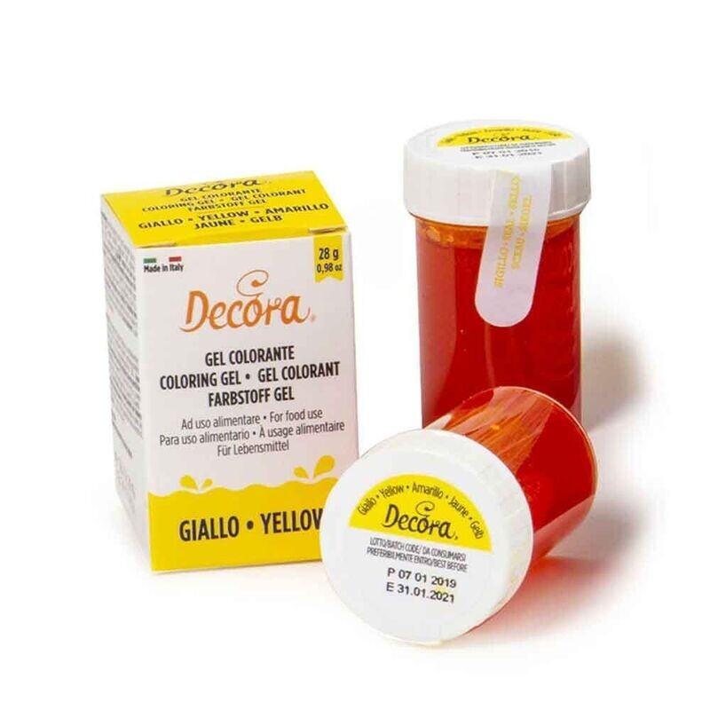 Colorante in Gel per Alimenti Colore Giallo da 28 g Decora