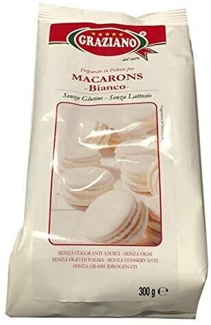 Graziano Preparato in Polvere per Macarons Bianco senza Glutine e senza Lattosio 300 gr