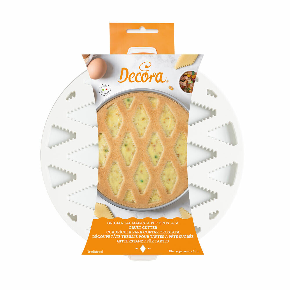Decora Tagliapasta Griglia Crostata Rombi Seghettati Plastica Diametro Ø 30 cm