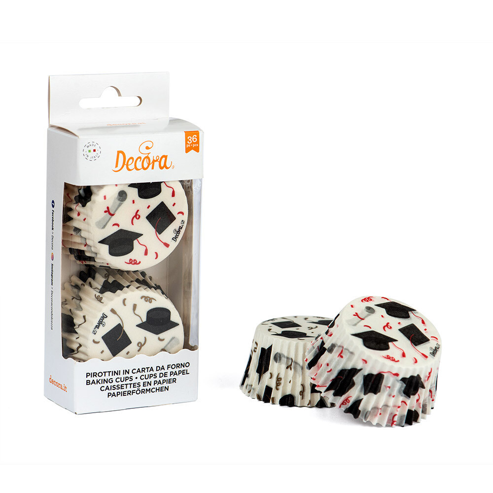 Decora 36 Pirottini per Muffin in Carta Laurea Ø 5 Cm