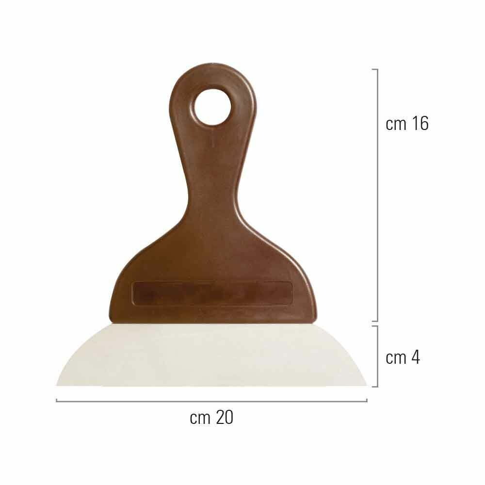 Decora Spatola Raschietto in Acciaio Inox e Manico con Lama Liscia 20 cm