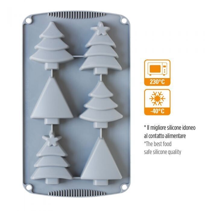 Decora Stampo Antiaderente in Silicone per 6 Alberi di Natale