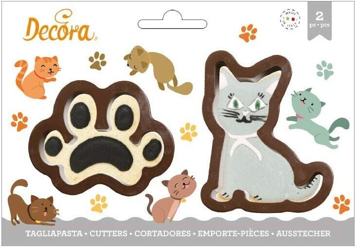 Decora Tagliapasta in Plastica a forma di Gatto Set 2 Pz