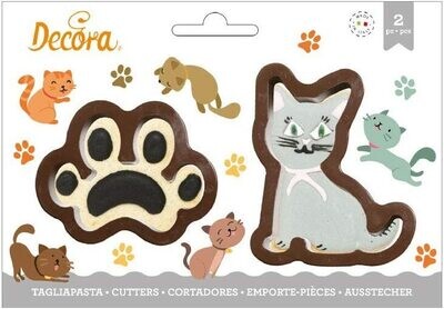 Decora Tagliapasta in Plastica a forma di Gatto Set 2 Pz