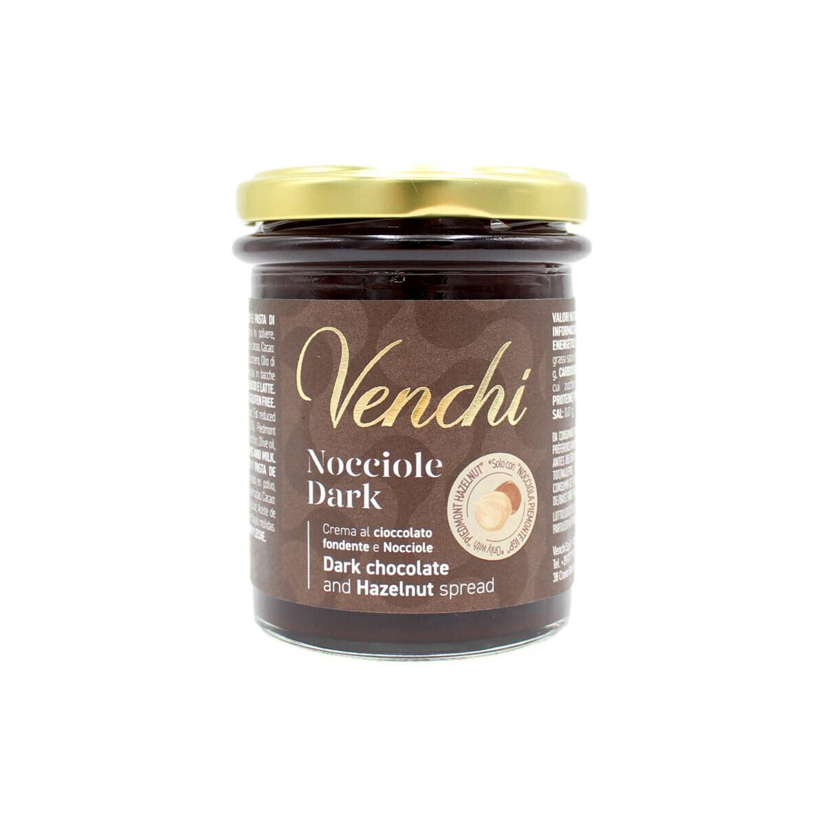 Venchi  Crema Spalmabile al Cioccolato Fondente e Nocciole 200 Gr
