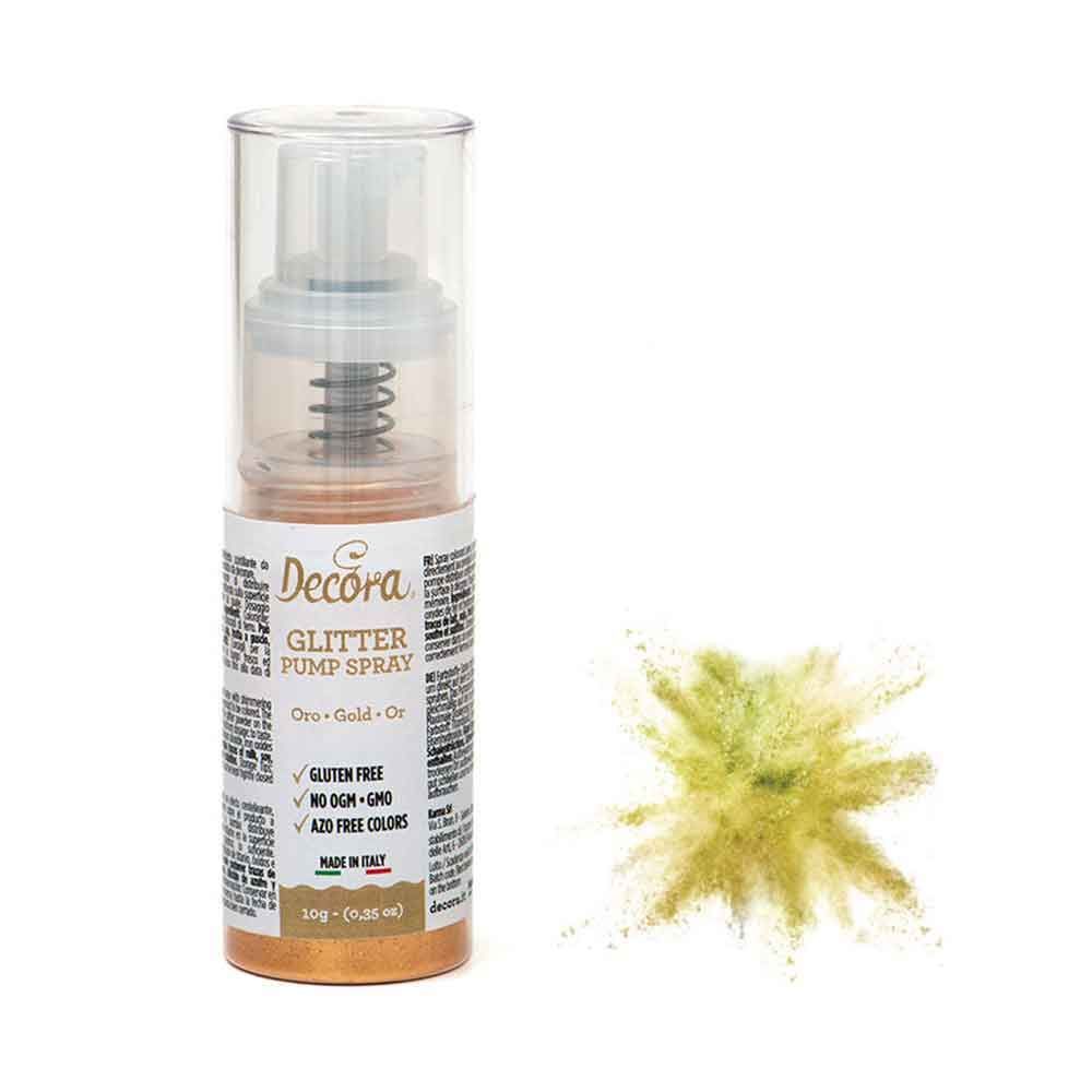 Decora Colorante in polvere per alimenti pump spray glitter oro