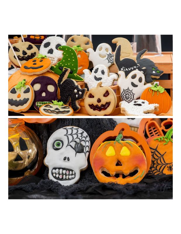 Decora  Set 2 Cutters Tagliapasta  in  Plastica Halloween  Zucca e Teschio
