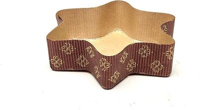 Decora Stampo per Panettone Basso a Forma  di stella  in Carta Forno da 100 GR