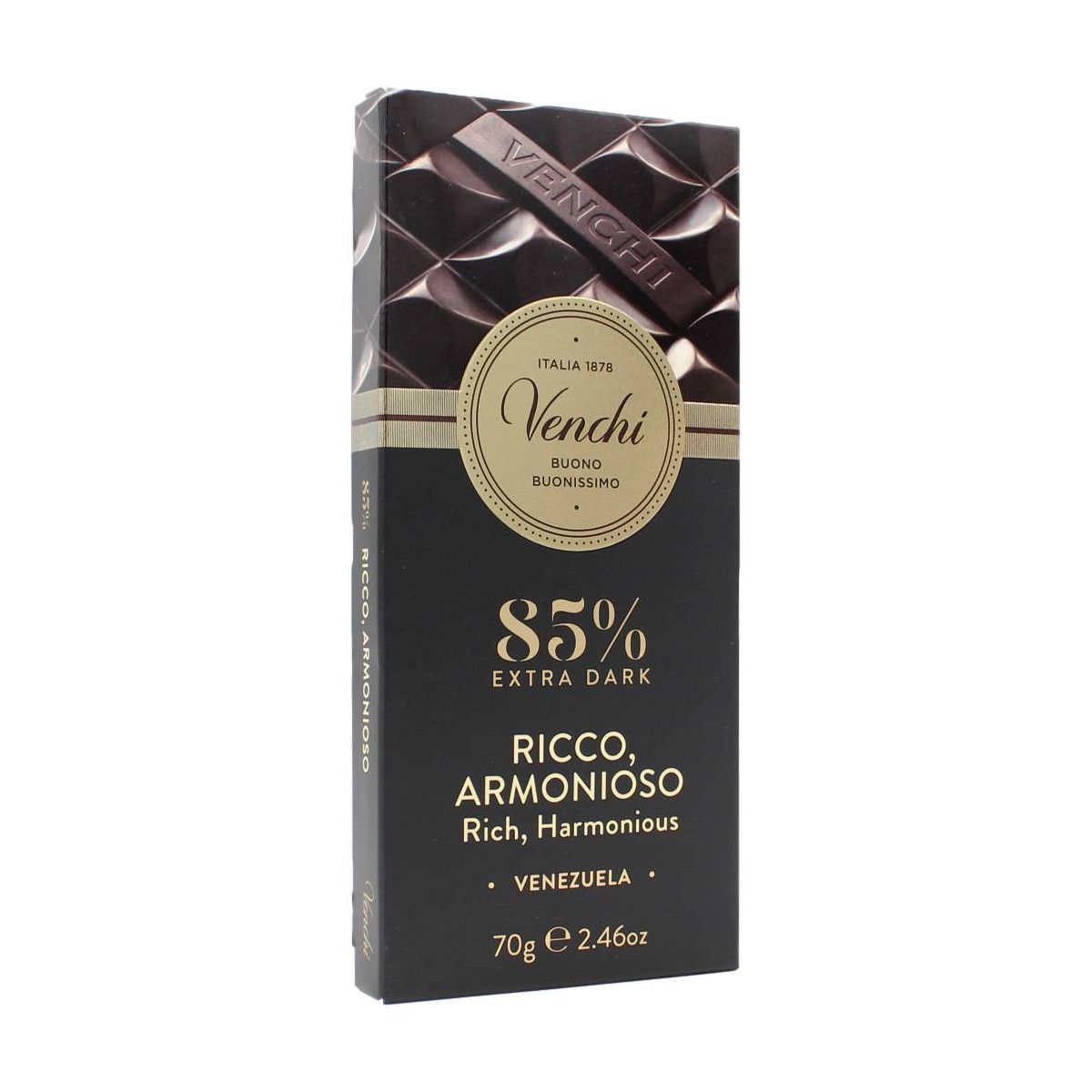 Venchi Tavoletta Cioccolato  Fondente85% - Ricco Armonioso - 70 g