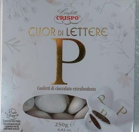 Crispo Cuor di Lettere Confetti con Iniziali "P"