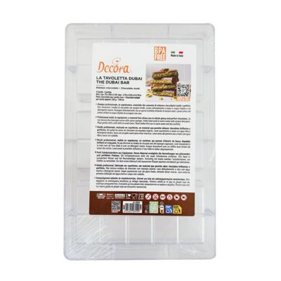 Decora Tavoletta Dubai Chocolate Stampo in copoliestere 3 impronte 7x15cm H2cm Decora