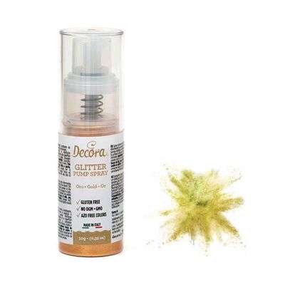 Decora Colorante in polvere per alimenti pump spray glitter oro