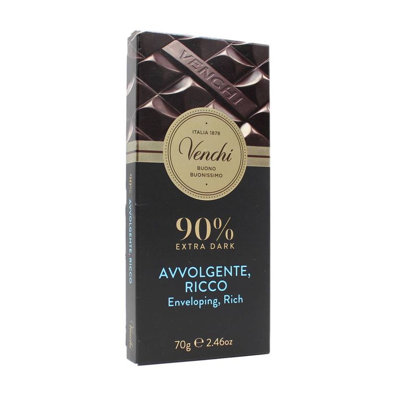 Venchi Tavoletta Cioccolato  Fondente 90% Ricco Avvolgente70 Gr Gluten Free