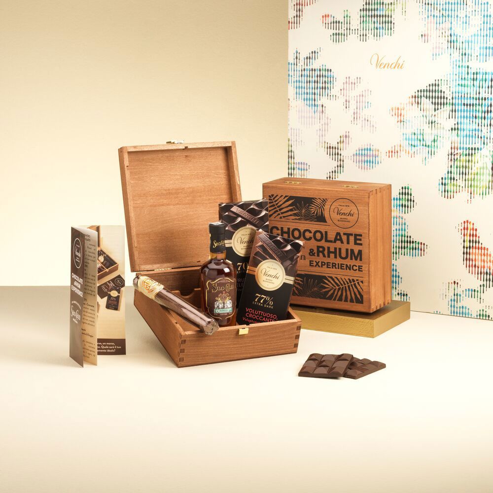Venchi Chocolate &amp; Rhum 7 Anni Experience 248 Gr + 20 cl