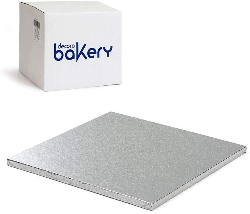 Decora Sottotorta Rigido Quadrato Argento linea Bakery 40 x 40 x h 1,2 cm