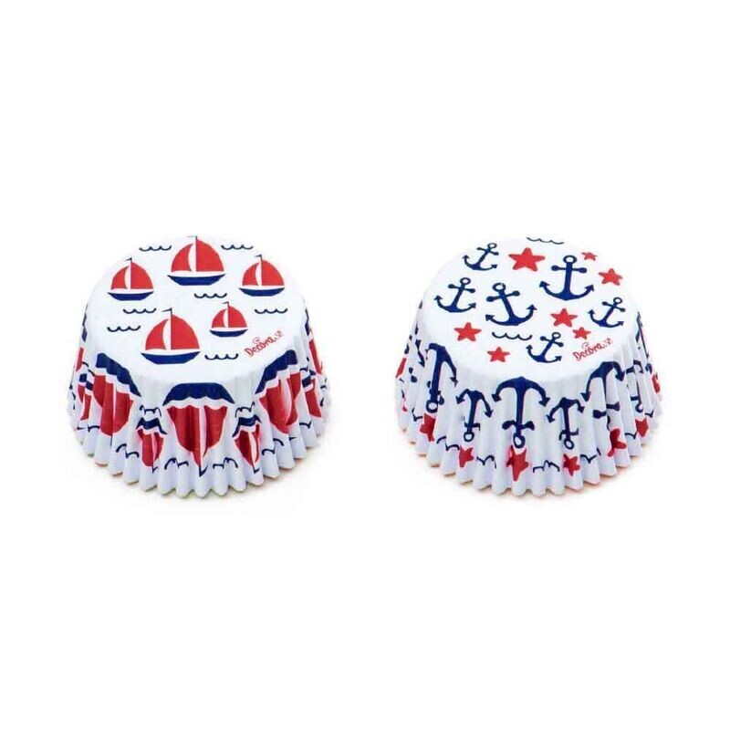 Decora 36 Pirottini in Carta Tema Marino con Barche e Ancore per Cottura Muffin ø5 x h 3,2 cm Decora 36 Pirottini in Carta Tema Marino con Barche e Ancore per Cottura Muffin ø5 x h 3,2 cm