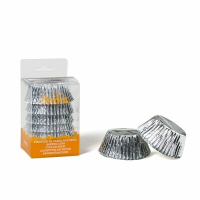 Decora Pirottini Muffin Colore Argento 75 pezzi Decora Pirottini Muffin Colore Argento 75 pezzi